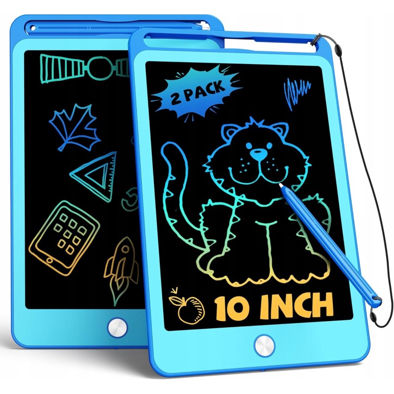 TEKFUN 2 sztuki 10-calowa tablica graficzna wymazywalna LCD dla dzieci