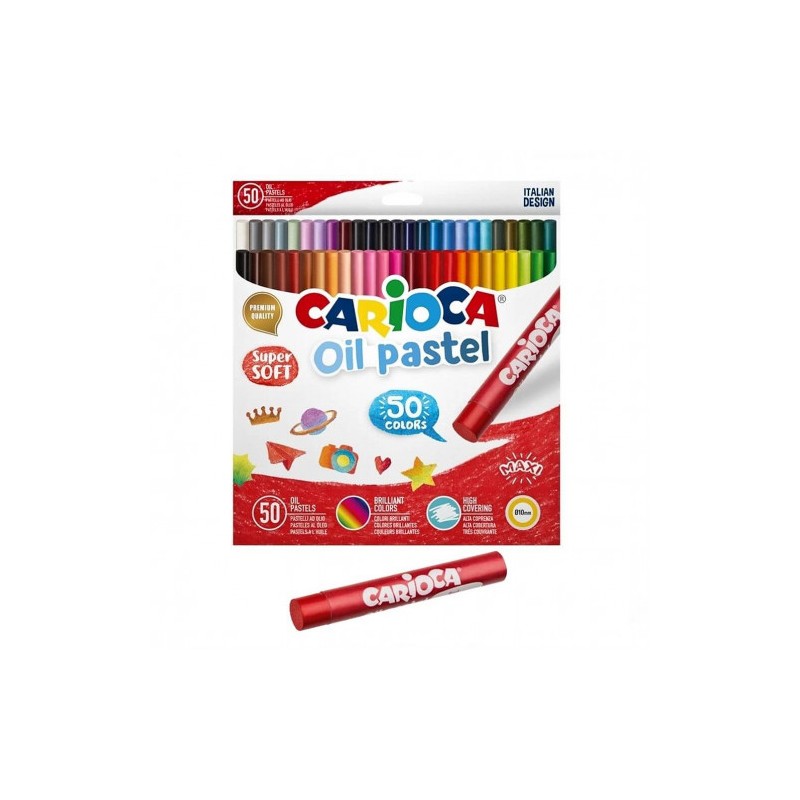 Outlet Pastele olejne CARIOCA 50szt-CARIOCA wielokolorowy zmywalne OPIS