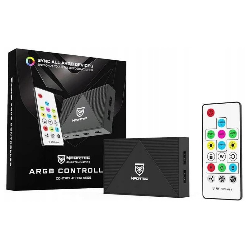 Nfortec Kontroler ARGB magnetyczny zacisk 6 portów sterowanie PWM + pilot Nfortec Kontroler ARGB magnetyczny zacisk 6 portów sterowanie PWM + pilot