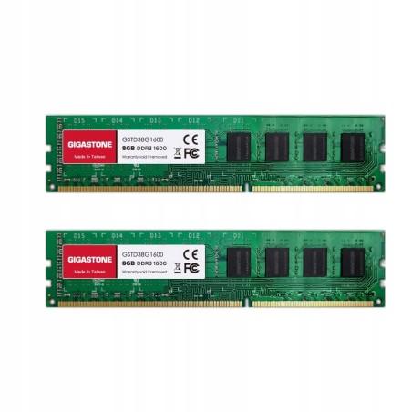 Outlet GIGASTONE DDR3 RAM zestaw 16 GB 2 x 8 GB DDR3/DDR3L 1600 MHz 1,35 V