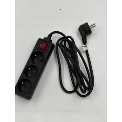 Outlet PREMIUMCORD Przedłużacz 230V długość 2m 3 gniazda + wyłącznik czarny