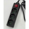 Outlet PREMIUMCORD Przedłużacz 230V długość 2m 3 gniazda + wyłącznik czarny