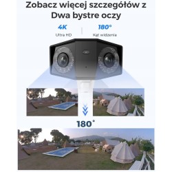4K KAMERA MONITORINGU DOMOWA 180° 2 OBIEKTYWY DETEKCJA OSÓB POJAZDÓW