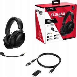 Outlet Słuchawki bezprzewodowe nauszne HyperX Cloud III zasięg 10 m