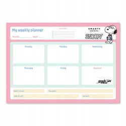 Outlet Snoopy Planner tygodniowy A3 przejrzysty praktyczny 29,7 x 42 cm