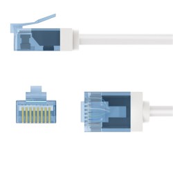 Kabel sieciowy patchcord RJ45 LAN kat.6A Ultra slim, U/UTP długość kabla 1m