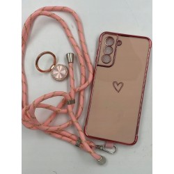 Etui na telefon Samsung Galaxy S21 ze smyczka ze stojakiem ring 360°