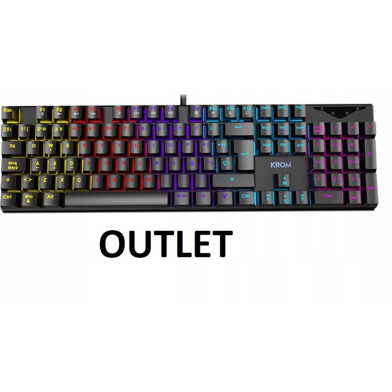 Outlet KLAWIATURA GAMINGOWA MECHANICZNA KROM j.hiszpański USB 2.0