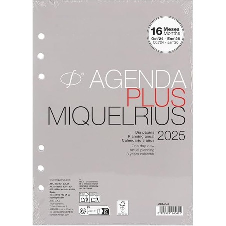 Miquelrius wkład do kalendarza A5 DZIENNY jeżyk Hiszpański/Angielski