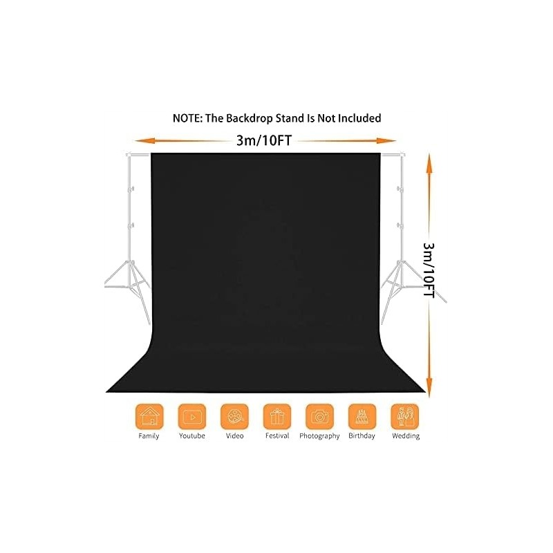 Outlet Tło fotograficzne 3x3m wykonane z poliestru z 4 dużymi zaciskami