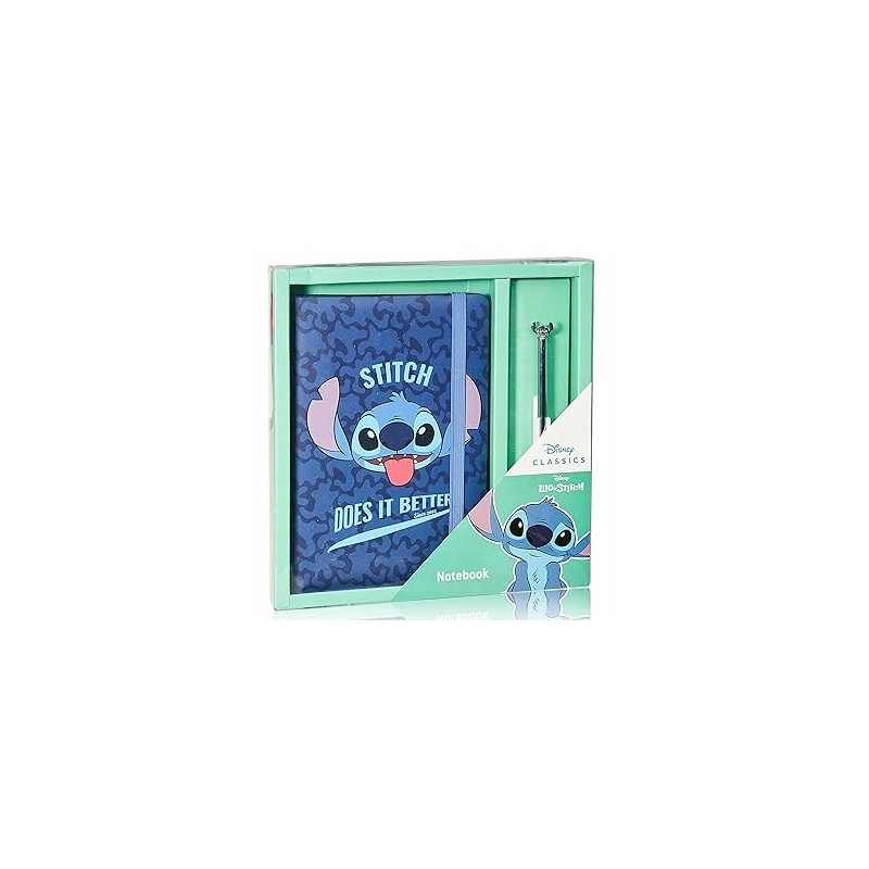 Outlet Lilo i Stitch dziennik z gumką i długopisem Disney 22cm x 14 cm
