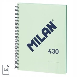 Outlet Zeszyt gładki A4 Milan 80 kartek 21 x 29,7 cm jasno zielony 95 gr/m²