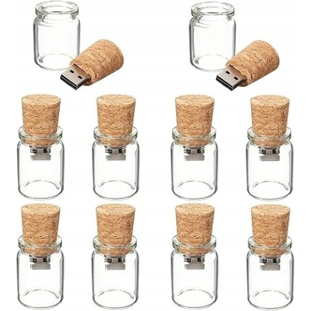 Outlet Fenglangrong pendrive drewno w szkle 9 sztuk 256MB USB + 5 smyczy