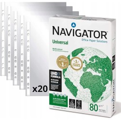 Opakowanie 500arkuszy Navigator Universal A4 80gr + 20 okładek 29,7x21x6 cm