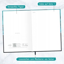 Trendstuff by Häfft notatnik A5+ pusty z gumową taśmą