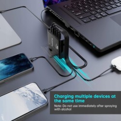 Rosaking Ładowarka USB C 140W, szybka ładowarka GAN,5 portów USB C/A OPIS