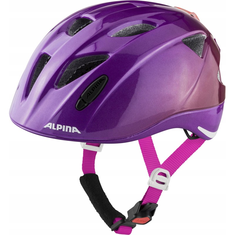 Kask rowerowy dziecięcy Alpina Ximo Flash berry gloss 47-51 cm LED