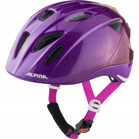 Kask rowerowy dziecięcy Alpina Ximo Flash berry gloss 47-51 cm LED