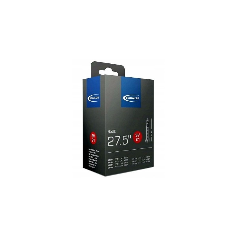 Outlet Dętka rowerowa MTB wytrzymała Schwalbe 27,5x1,5-2,4 FV40 mm BOX Outlet Dętka rowerowa MTB wytrzymała Schwalbe 27,5x1,5-2,4 FV40 mm BOX