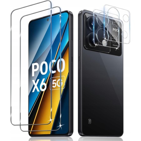 Liilaa 2 szt Szkła ochronnego + osłony na aparat dla Xiaomi Poco X6 5G