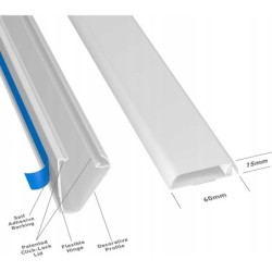 D-Line Listwa kablowa, osłona przewodów na ścianę, porządkowanie kabli