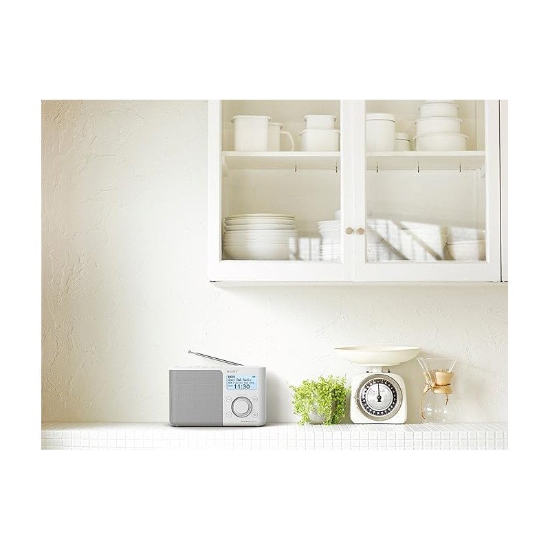 Outlet Radio sieciowo-bateryjne DAB+ FM Sony XDR-S41D białe wyświetlaczOPIS