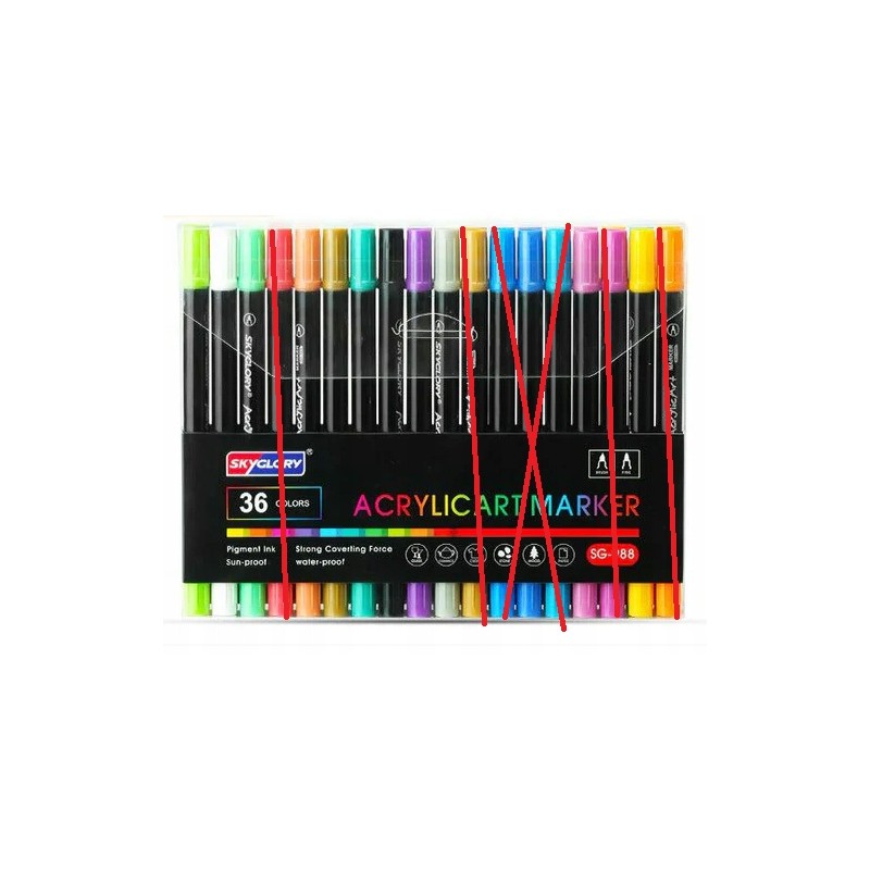 Zestaw dwustronnych markerów akrylowych Skyglory 11 żywych kolorów OPIS