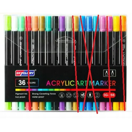 Zestaw dwustronnych markerów akrylowych Skyglory 11 żywych kolorów OPIS