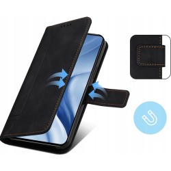 Bravoday Etui na telefon Huawei P40 z klapką przegródką i stojakiem czarne