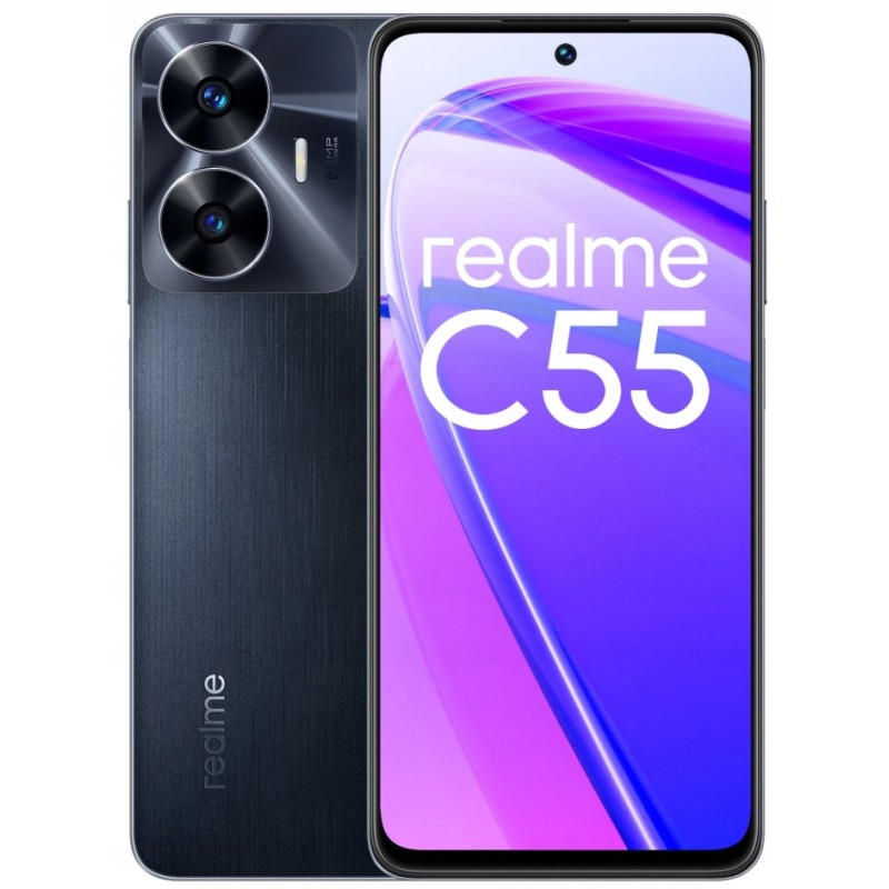 Smartfon realme C55 8/256 GB czarny 6,72'' 90Hz aparat 64 MP z AI 5.000 mAh Smartfon realme C55 8/256 GB czarny 6,72'' 90Hz aparat 64 MP z AI 5.000 mAh