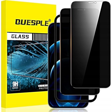 QUESPLE 2x Ekran prywatyzujący do iPhone'a 12 Pro Max 6,7 cala twardości 9H