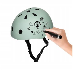 MoMi Kask dziecięcy MIMI zielony mat r. S 48-55cm ABS CE regulowany