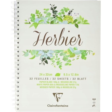 Clairefontaine Zielnik Zeszyt spiralny Herbier 32 arkusze papieru OPIS