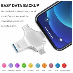 Outlet Pendrive LUMROK pojemność 512 GB USB 3.0 srebrny zapis 80 MB/s