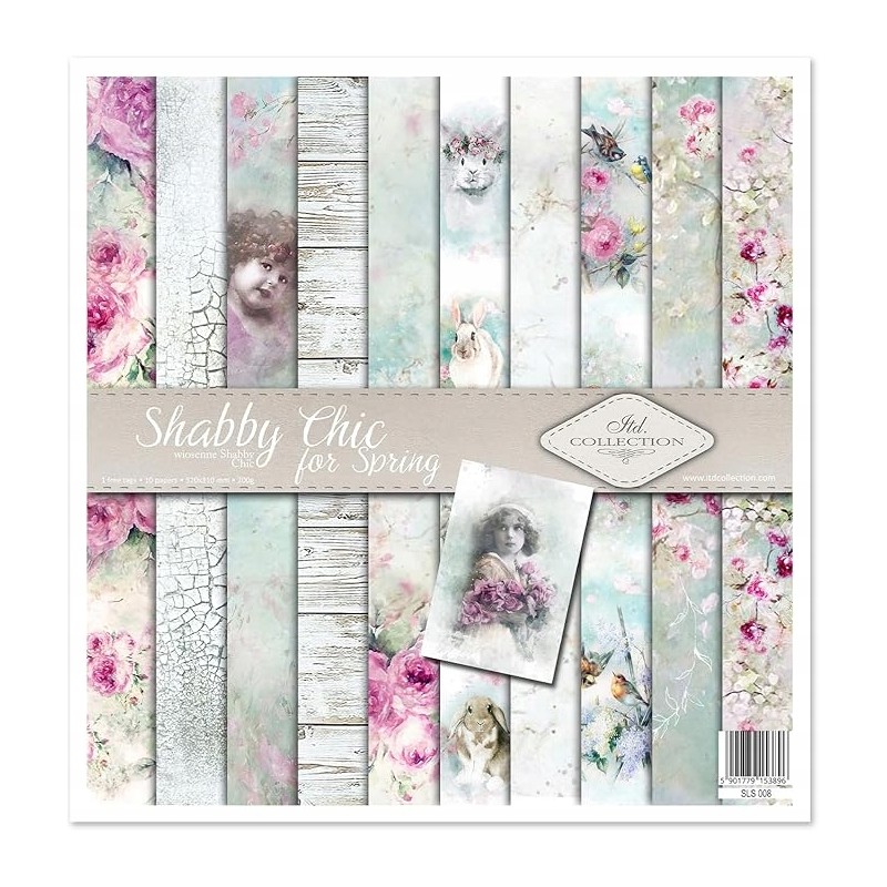 Outlet Zestaw papierów do scrapbookingu wielokolorowych 30 x 30 cm