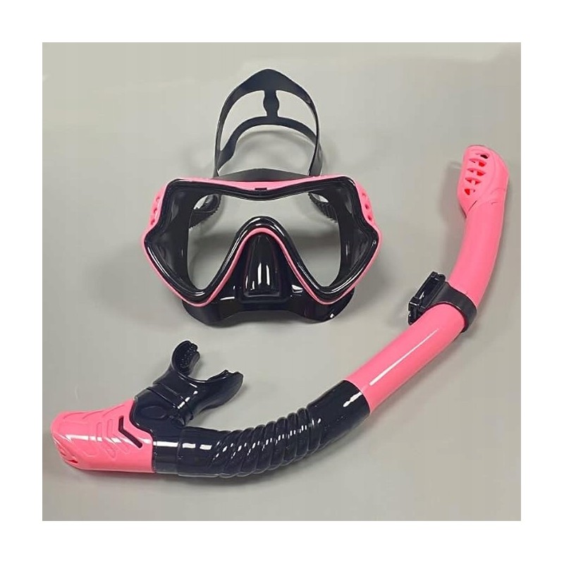 Outlet Okulary do nurkowania z rurką różowo czarne dla dorosłych OPIS Outlet Okulary do nurkowania z rurką różowo czarne dla dorosłych OPIS