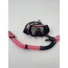 Outlet Okulary do nurkowania z rurką różowo czarne dla dorosłych OPIS