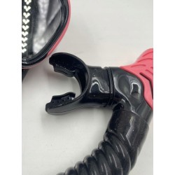 Outlet Okulary do nurkowania z rurką różowo czarne dla dorosłych OPIS