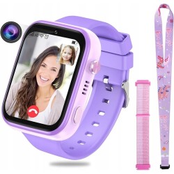 OKYUK Smartwatch 4G dla dzieci lokalizator GPS wodoodporny fioletowy OPIS