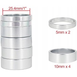 PLATT Podkładki dystansowe do roweru Ahead 1" 5 mm/10 mm 6 sztuk