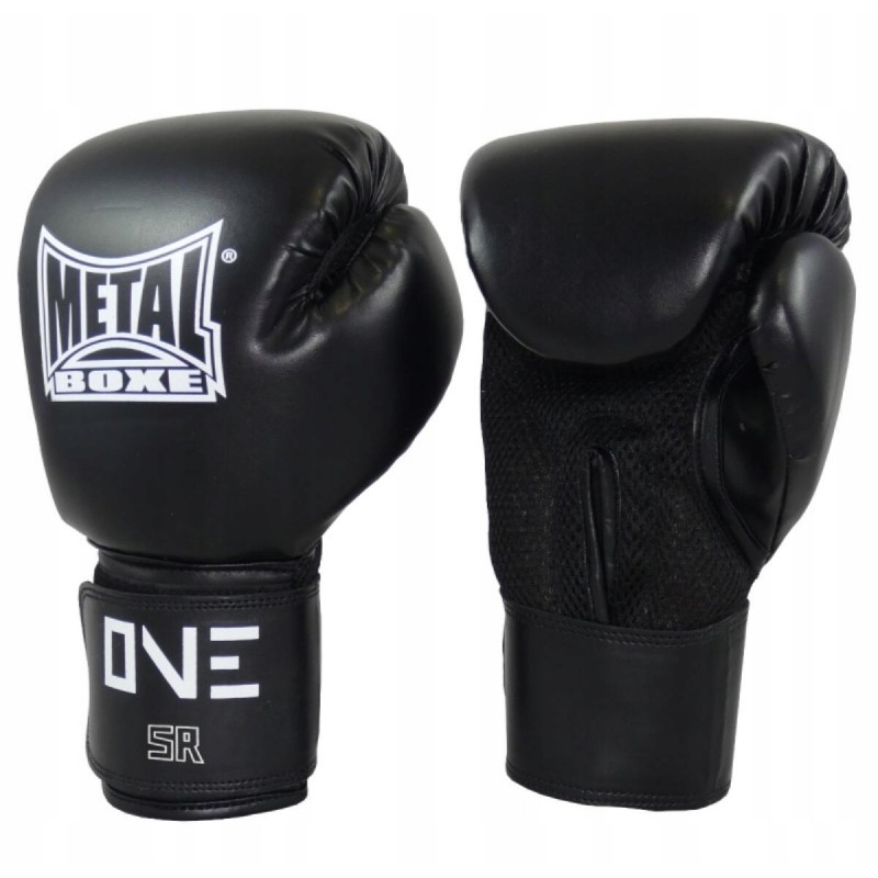 Rękawice bokserskie metal boxe ONE SR +14 lat czarno białe poliuretan