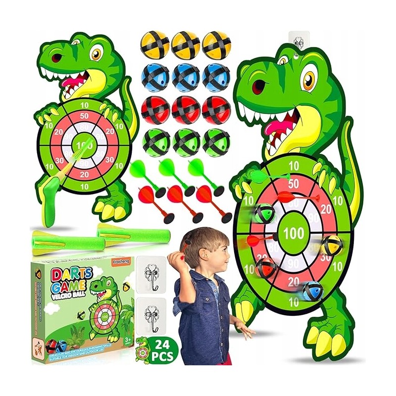 Frasheng 77 cm dziecięca tarcza do rzutek z rzepem w kształcie dinozaura