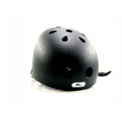 Outlet Kask dziecięcy MoMi Mimi 48-55 cm czarny matowy zgodny z EN1078