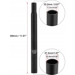 Outlet AUTOHAUX sztyca rowerowa 27.2 × 300 mm stop aluminium bez podziałki
