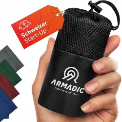 Armadic Śpiwór z mikrofibry bardzo lekki mały i cienki ciemno niebieski