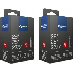 Schwalbe Unisex Adult SV19 dętki rowerowe czarne 29", 28" 27,5" x 2 sztuki