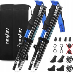 Outlet Anykuu Kijki trekkingowe do Nordic Walkingu składane 110-130 cm OPIS