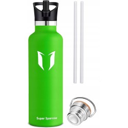 Outlet Super Sparrow Butelka na wodę ze stali nierdzewnej 750ml zielonyOPIS