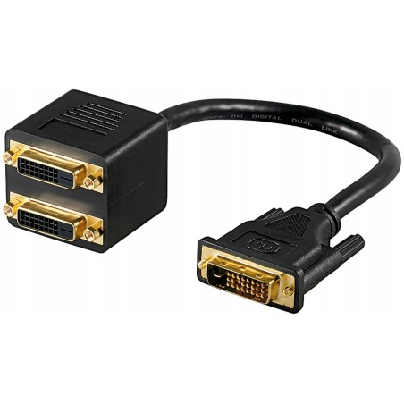 Outlet Goobay MMK ADAP od 24+1 pinowe DVI-D do 2x DVI-D 2x DVI F Czarny