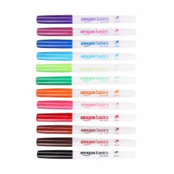 Outlet Marker suchościeralny wielokolorowy AmazonBasics 12 szt ultracienkie